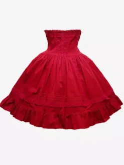 Classic Lolita Skirt SK Cotton Ruffles Two Tone High Rise Lolita Skirt