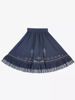 Classic Lolita Suit White Blouse And Blue Skirt And Corset Three-Piece Set Steampunk Era Style Lolita Costumes