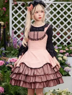 Classical Lolita Dress Lace Sleeveless Lolita Pink Dresses