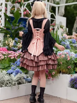Classical Lolita Dress Lace Sleeveless Lolita Pink Dresses