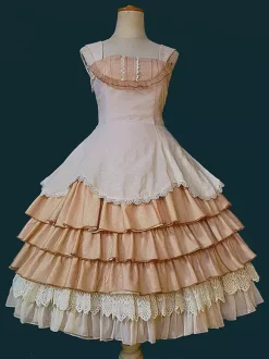 Classical Lolita Dress Lace Sleeveless Lolita Pink Dresses