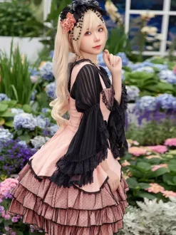 Classical Lolita Dress Lace Sleeveless Lolita Pink Dresses