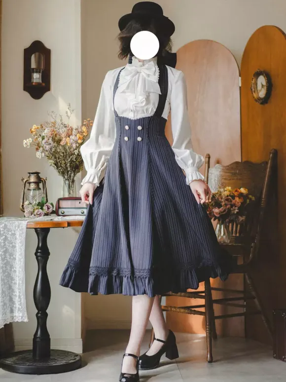 Classical Lolita Dress Polyester Sleeveless Stripes Classic Red Lolita Dresses