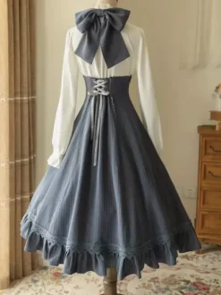 Classical Lolita Dress Polyester Sleeveless Stripes Classic Red Lolita Dresses