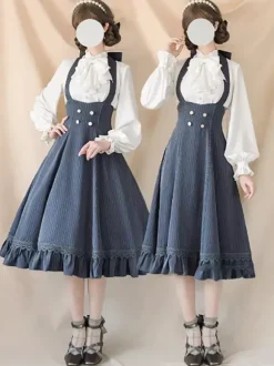Classical Lolita Dress Polyester Sleeveless Stripes Classic Red Lolita Dresses