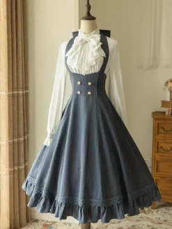 Classical Lolita Dress Polyester Sleeveless Stripes Classic Red Lolita Dresses