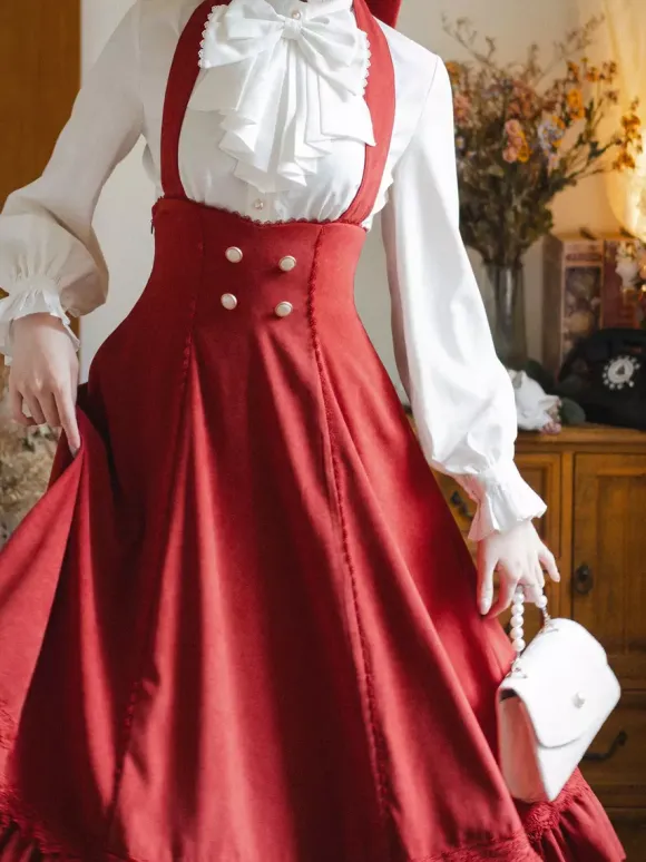 Classical Lolita Dress Polyester Sleeveless Stripes Classic Red Lolita Dresses
