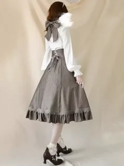 Classical Lolita Dress Polyester Sleeveless Stripes Classic Red Lolita Dresses