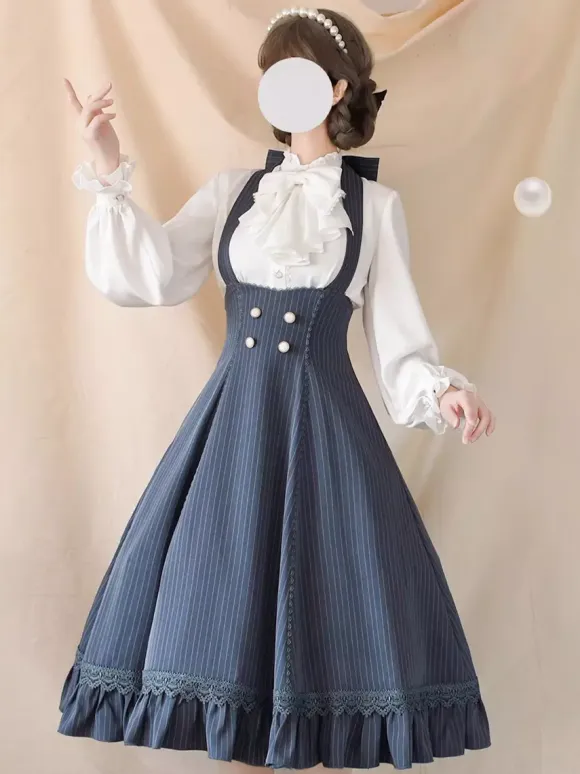 Classical Lolita Dress Polyester Sleeveless Stripes Classic Red Lolita Dresses
