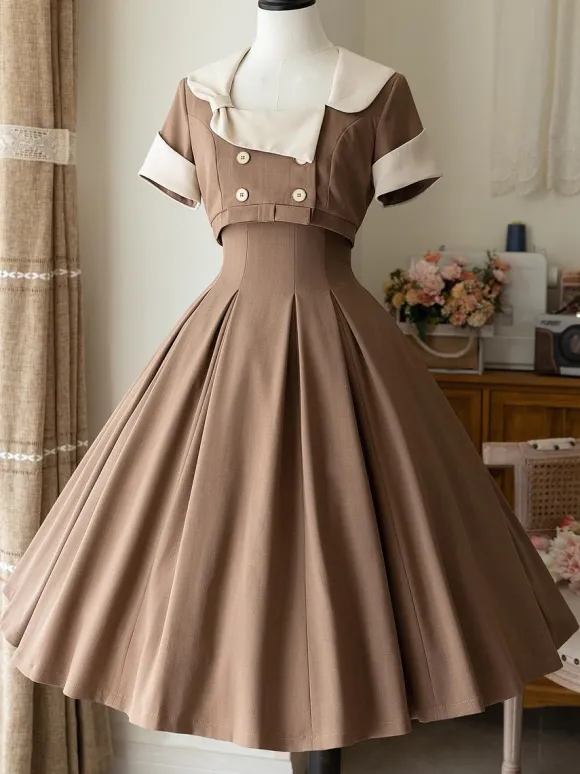 Classical Lolita Dress Polyester Sleeveless Lolita Dresses Color Block Classic Black