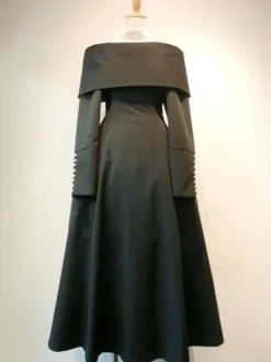 Classical Lolita Dress Polyester Cotton Buttons Lolita Dresses Long Sleeves Gothic Black