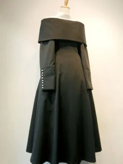 Classical Lolita Dress Polyester Cotton Buttons Lolita Dresses Long Sleeves Gothic Black