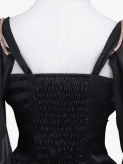 Classical Lolita Dress Polyester Long Sleeves Lolita Dresses Black Gold