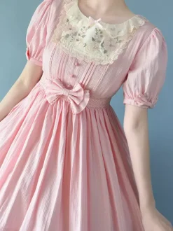 Classical Lolita Dress Polyester Short Sleeves Lavender Lolita Dresses