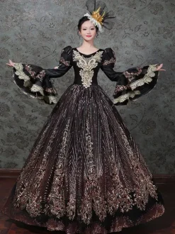 Classical Lolita Dress Polyester Long Sleeves Classic Lolita Dresses Green