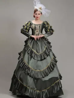 Classical Lolita Dress Polyester Long Sleeves Classic Lolita Dresses Deep Gray