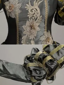 Classical Lolita Dress Polyester Long Sleeves Classic Lolita Dresses Deep Gray