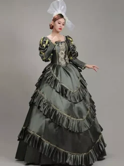 Classical Lolita Dress Polyester Long Sleeves Classic Lolita Dresses Deep Gray