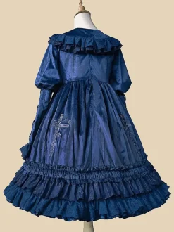 Classical Lolita Dress Velour Long Sleeves Black Lolita Dresses