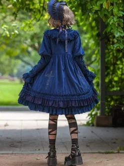 Classical Lolita Dress Velour Long Sleeves Black Lolita Dresses
