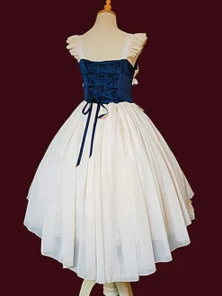Classical Lolita Dress Chiffon Sleeveless Lolita Dresses Apricot