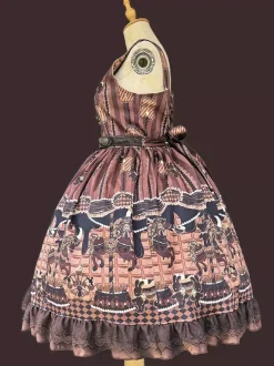 Classical Lolita Dress Cotton Bows Lolita Dresses Sleeveless Chocolate Jumper Skirt