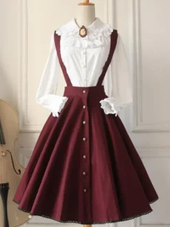 Classical Lolita Dress Military Style Cross Regression Lolita Salopette Button Suspender Skirt