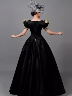 Classical Lolita Dress Polyester Short Sleeves Classic Lolita Dresses Black