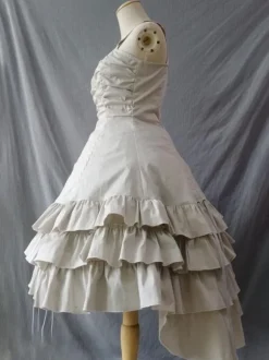 Classical Lolita Dress Polyester Sleeveless Ecru White Lolita Dresses