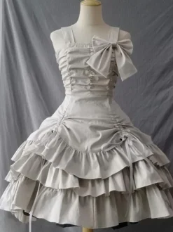 Classical Lolita Dress Polyester Sleeveless Ecru White Lolita Dresses
