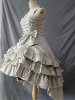 Classical Lolita Dress Polyester Sleeveless Ecru White Lolita Dresses