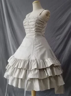 Classical Lolita Dress Polyester Sleeveless Ecru White Lolita Dresses