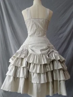Classical Lolita Dress Polyester Sleeveless Ecru White Lolita Dresses