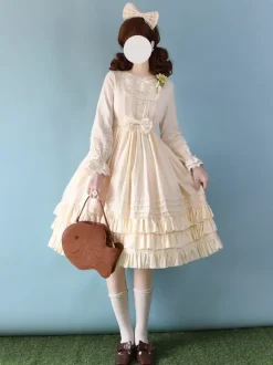Classical Lolita Dress Polyester Long Sleeves Grass Green Lolita Dress