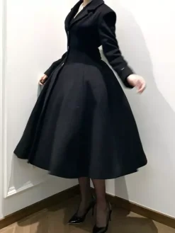 Classic Gothic Lolita Coats Black Sash Overcoat Winter Lolita Coat