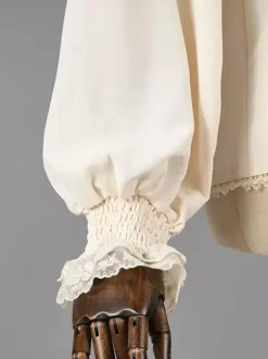 Classic Lolita Blouses Lolita Top Ecru White Long Sleeves Lace Ruffles Lolita Shirt