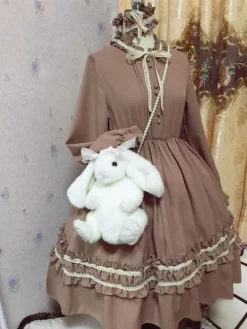 Classic Lolita OP Dress Bow Ruffl Two Tone Lolita One Piece Dress