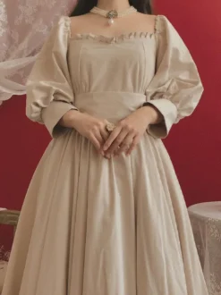 Classic Lolita OP Dress Puff Sleeves Lolita Vintage One Piece Swing Dresses