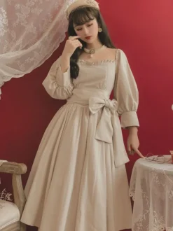 Classic Lolita OP Dress Puff Sleeves Lolita Vintage One Piece Swing Dresses