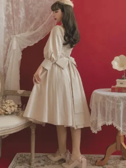 Classic Lolita OP Dress Puff Sleeves Lolita Vintage One Piece Swing Dresses