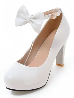 Classic Lolita Pumps Bow Ankle Strap Platform Lolita Heels