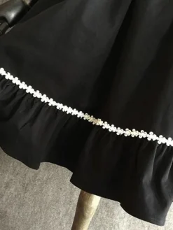 Classic Lolita SK Little Devil Chiffon Frill Black Lolita Skirt