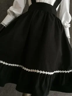 Classic Lolita SK Little Devil Chiffon Frill Black Lolita Skirt