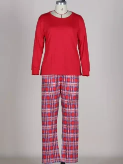 Classic Red Plaid Family Christmas Pajamas Set 2026