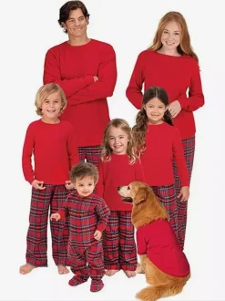 Classic Red Plaid Family Christmas Pajamas Set 2026