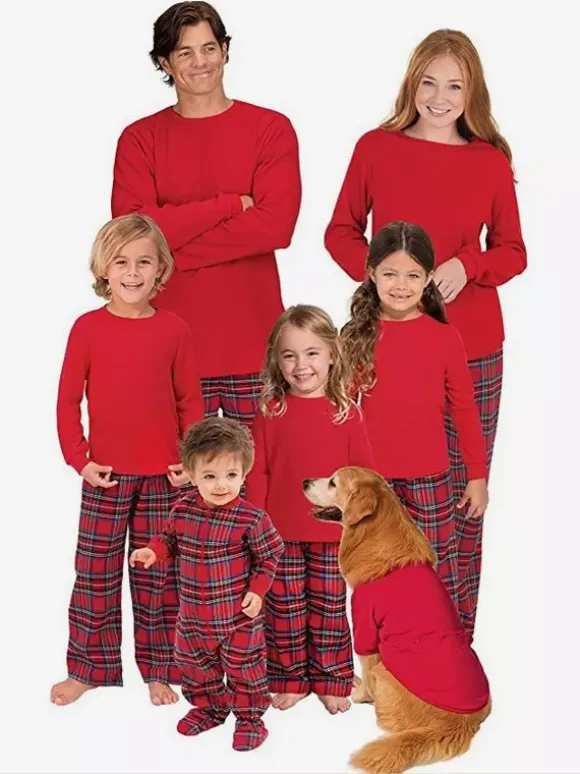 Classic Red Plaid Family Christmas Pajamas Set 2026
