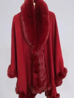 Cloak Cape Faux Fur Bride Wraps Poncho Coat For Women