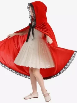 Cloak Girl's Christmas Black Cloak Holidays Costumes
