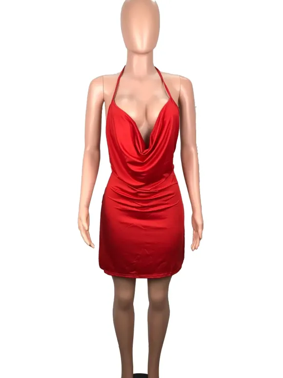 Club Dresses Black Backless V-Neck Sleeveless Short Sexy Party Dress