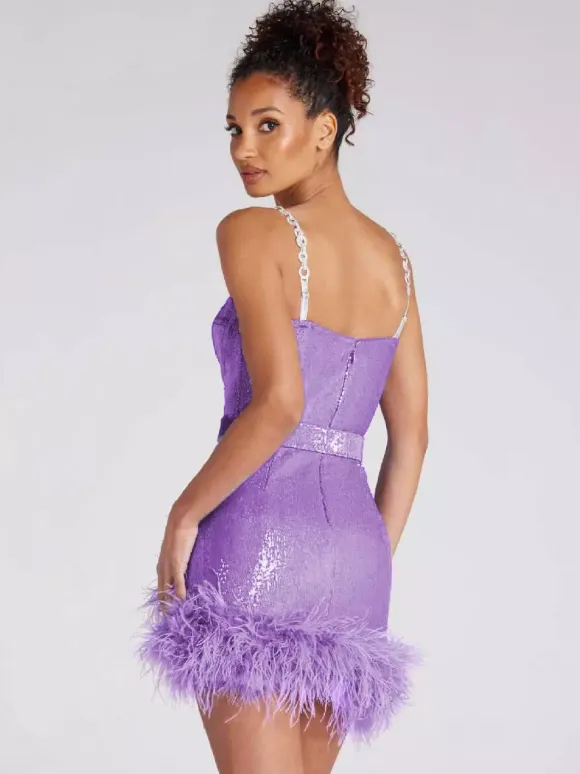 Club Dress For Women Pink Off-The-Shoulder Zipper Sleeveless Backless Sexy Dress